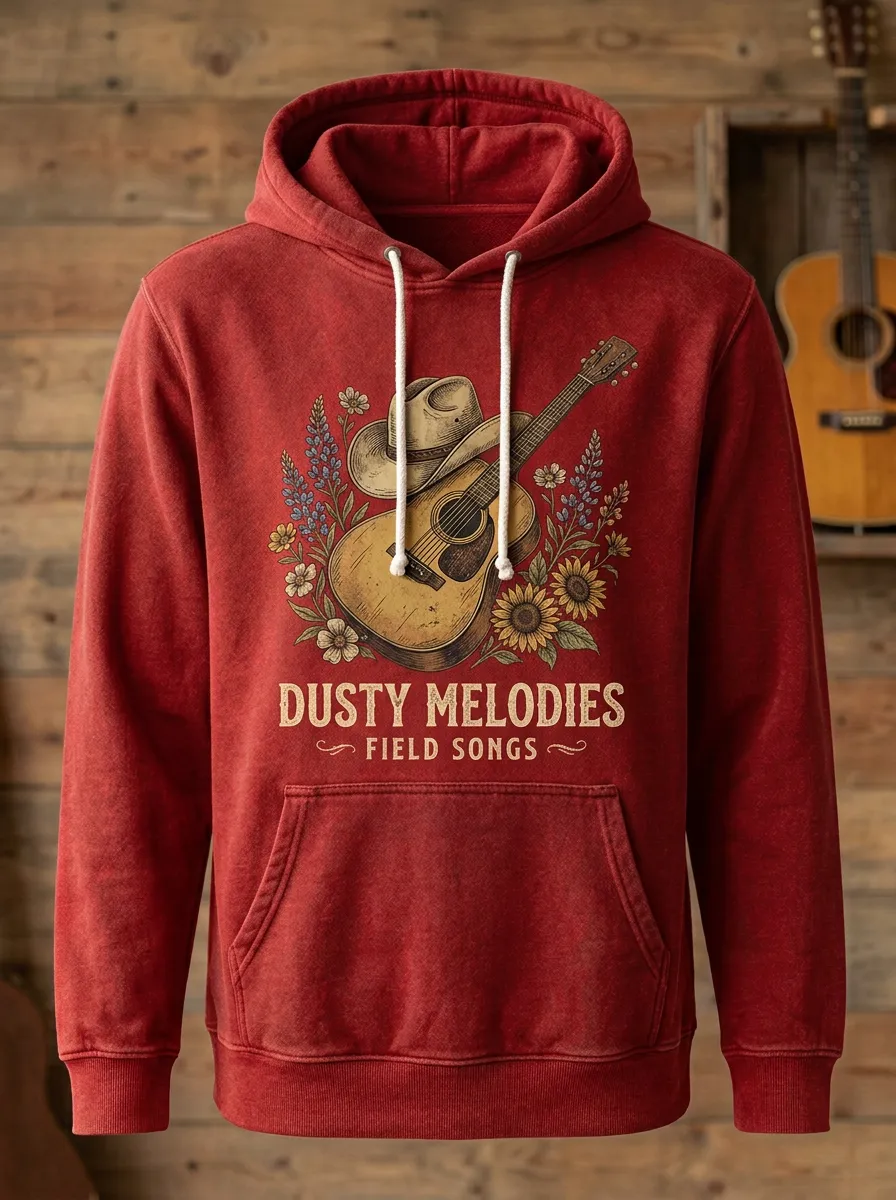 Cowboy Cowboy-Hat Floral Country Music Graphic Hoodie