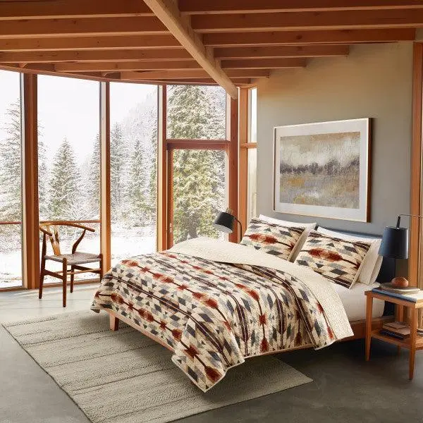 Inviting Quilted Geometric Quilt Set