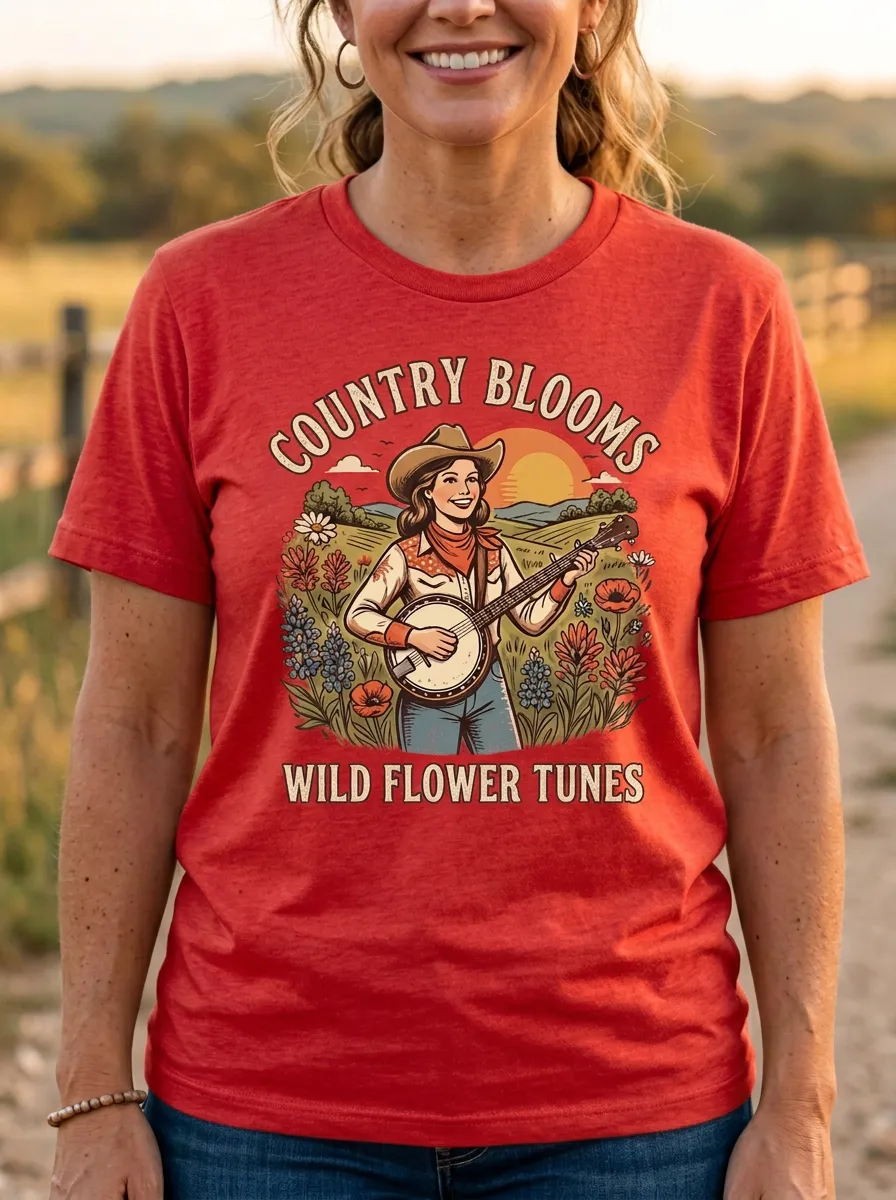 Wildflower Country Music Graphic T-Shirt