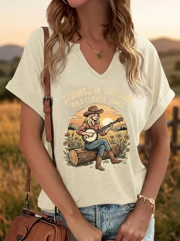 Honky-Tonk-Inspired Country Music Graphic T-Shirt