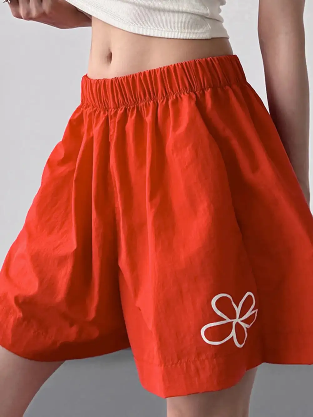 Polyester Elastic Waist Shorts