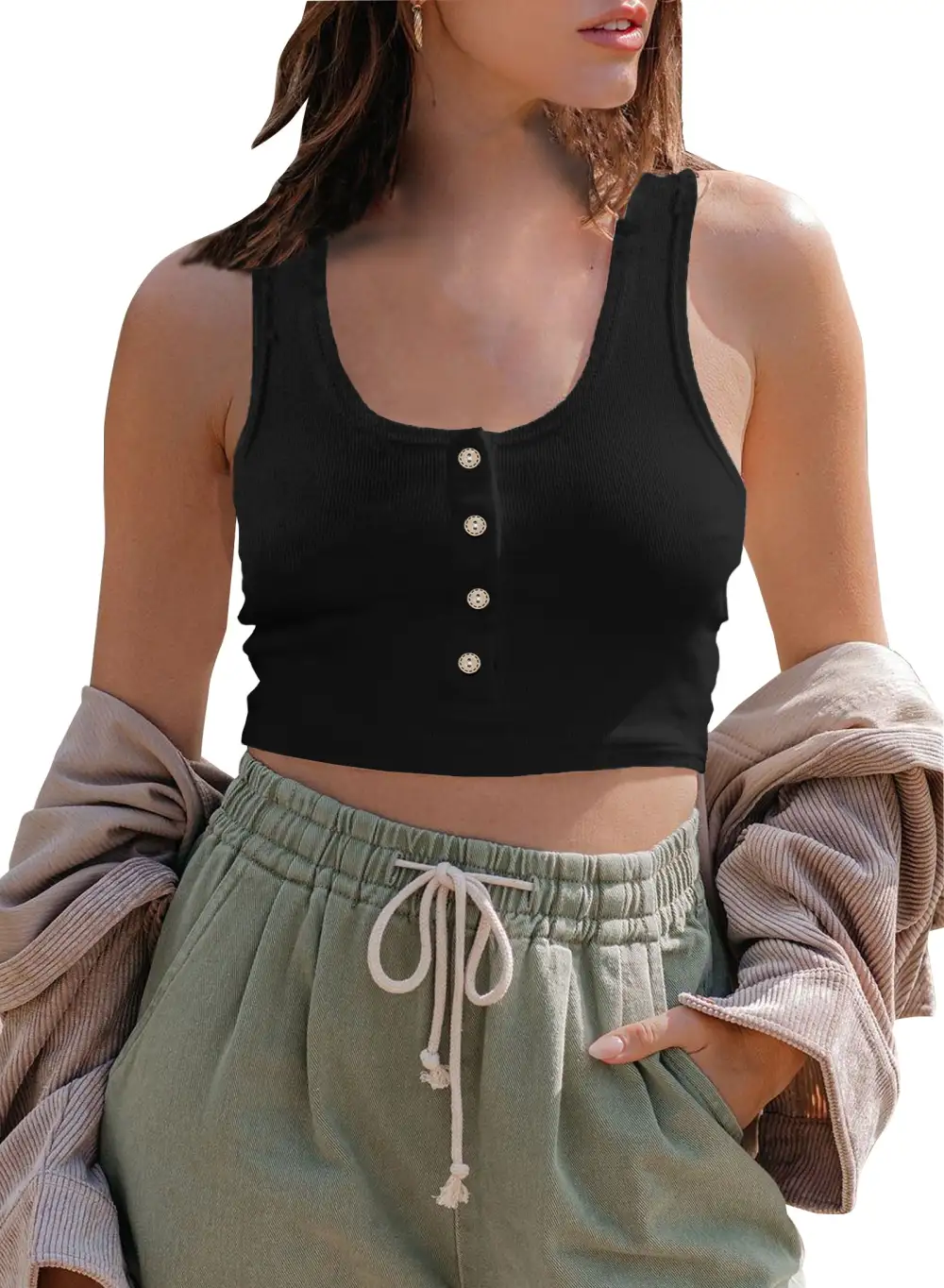 Breasted Short Tank Top
