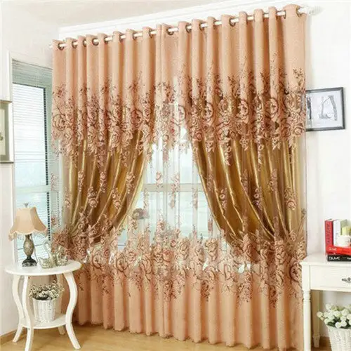 Floral Sheer Curtain Panel