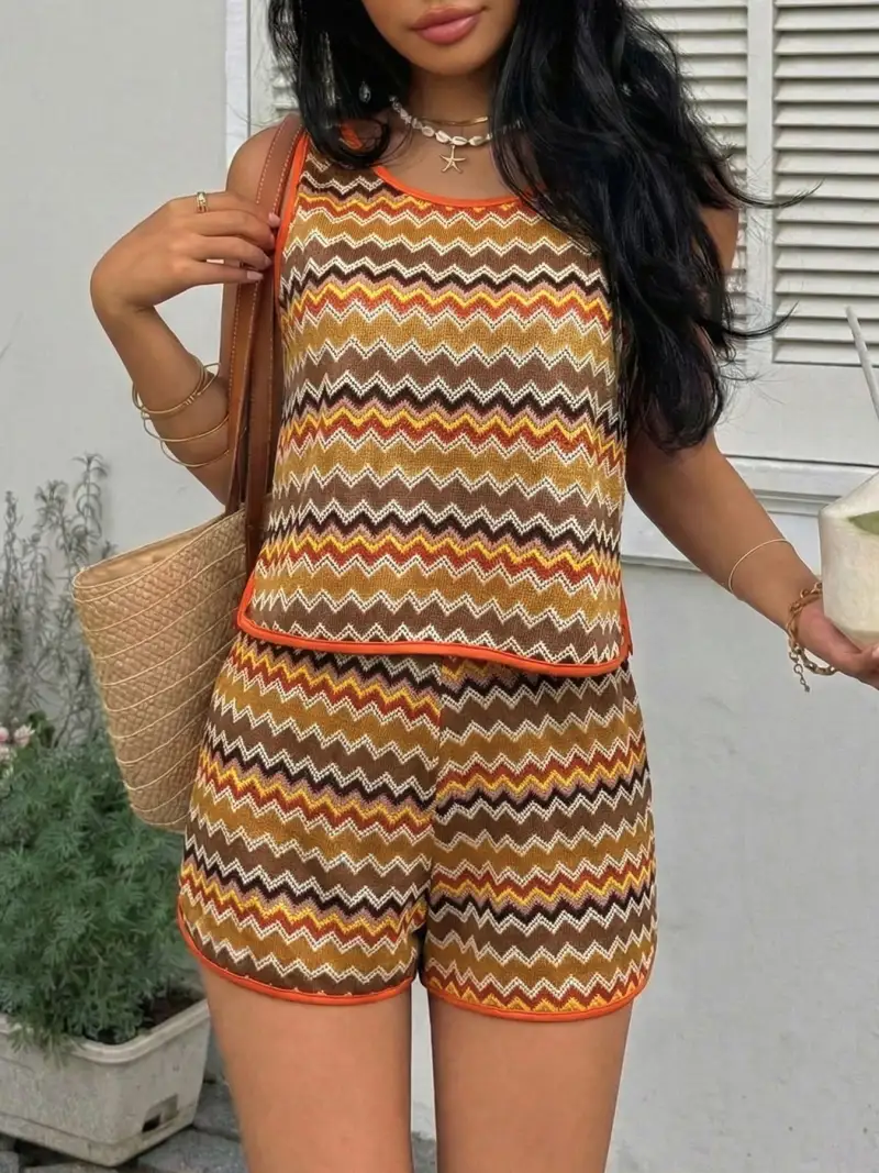 Refined Knit Shorts Matching Set