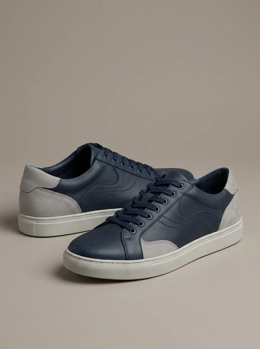 Men's Minimalist Colorblock Suede Leather Casual Shoes