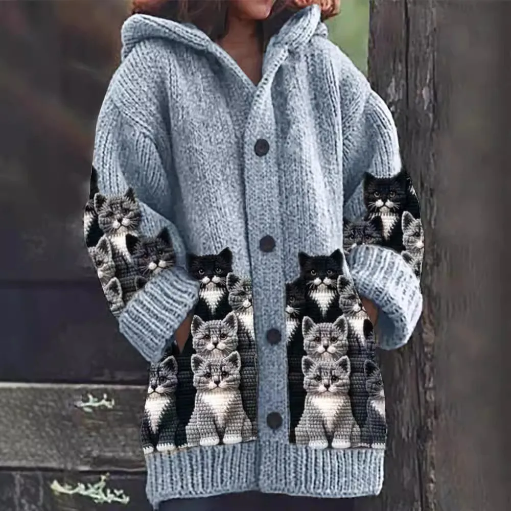 Hooded Knit Cardigan