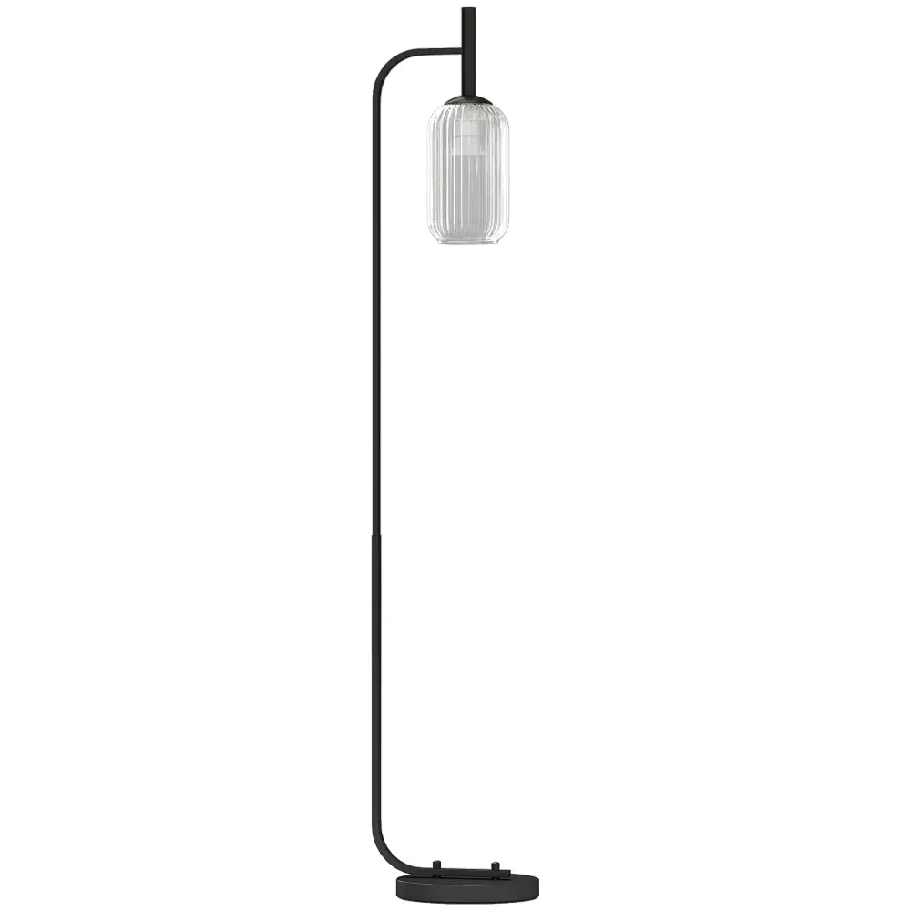LED Foot Switch Glass Shade Standing Floor Lamp