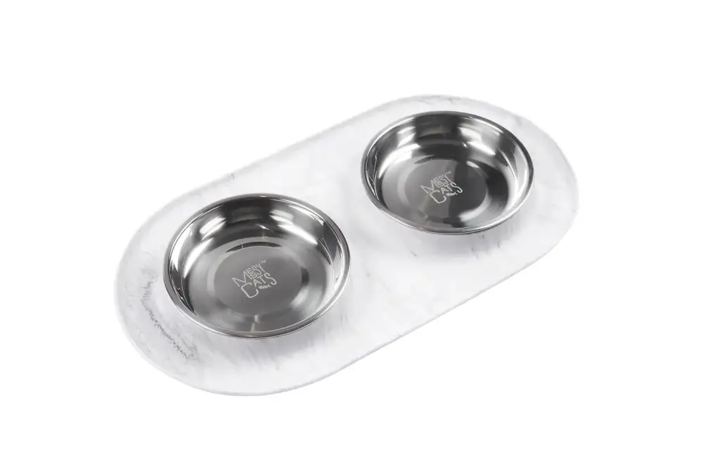 Raised Double Adjustable Compact Pet Feeder