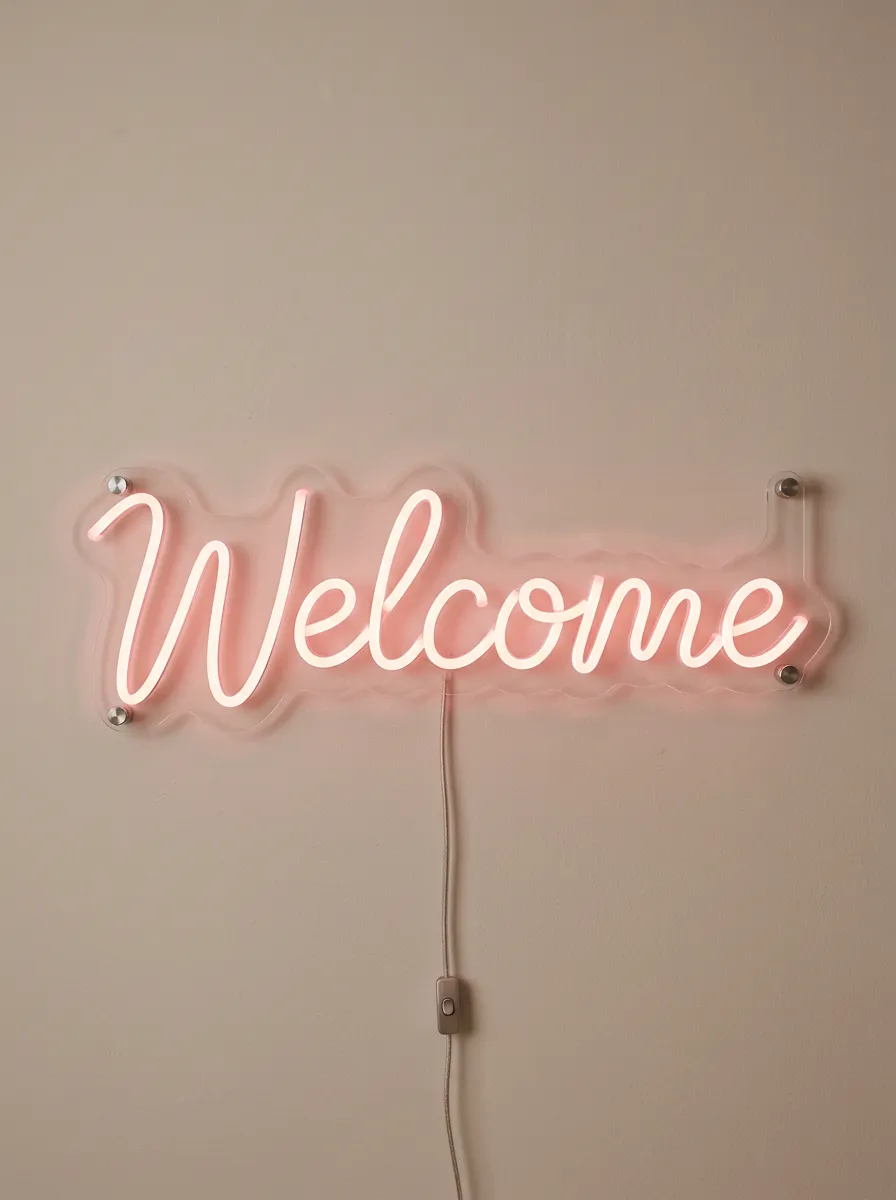 Secure Script Welcome Neon Sign