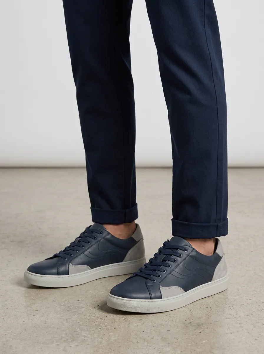 Men's Minimalist Colorblock Suede Leather Casual Shoes