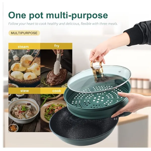 2-Tier Non-Stick Stew & Steam Pot