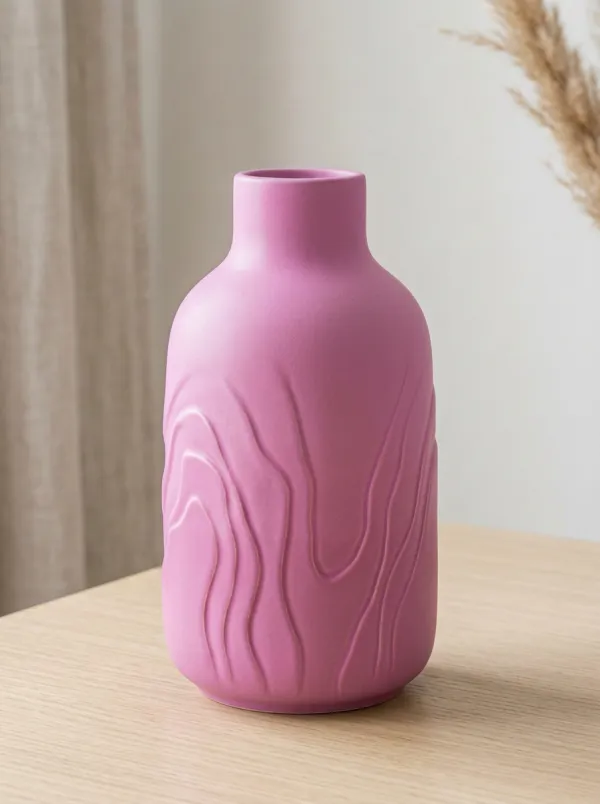 Minimalist Abstract Wavy Textured Ceramic Table Vase