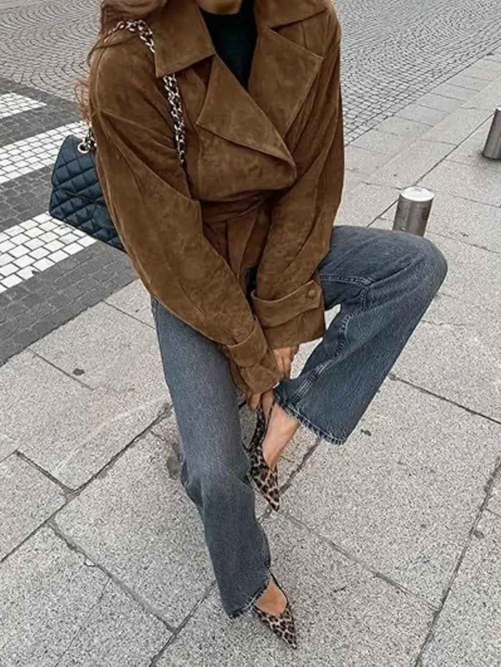Vintage Suede Tie Waist Jacket