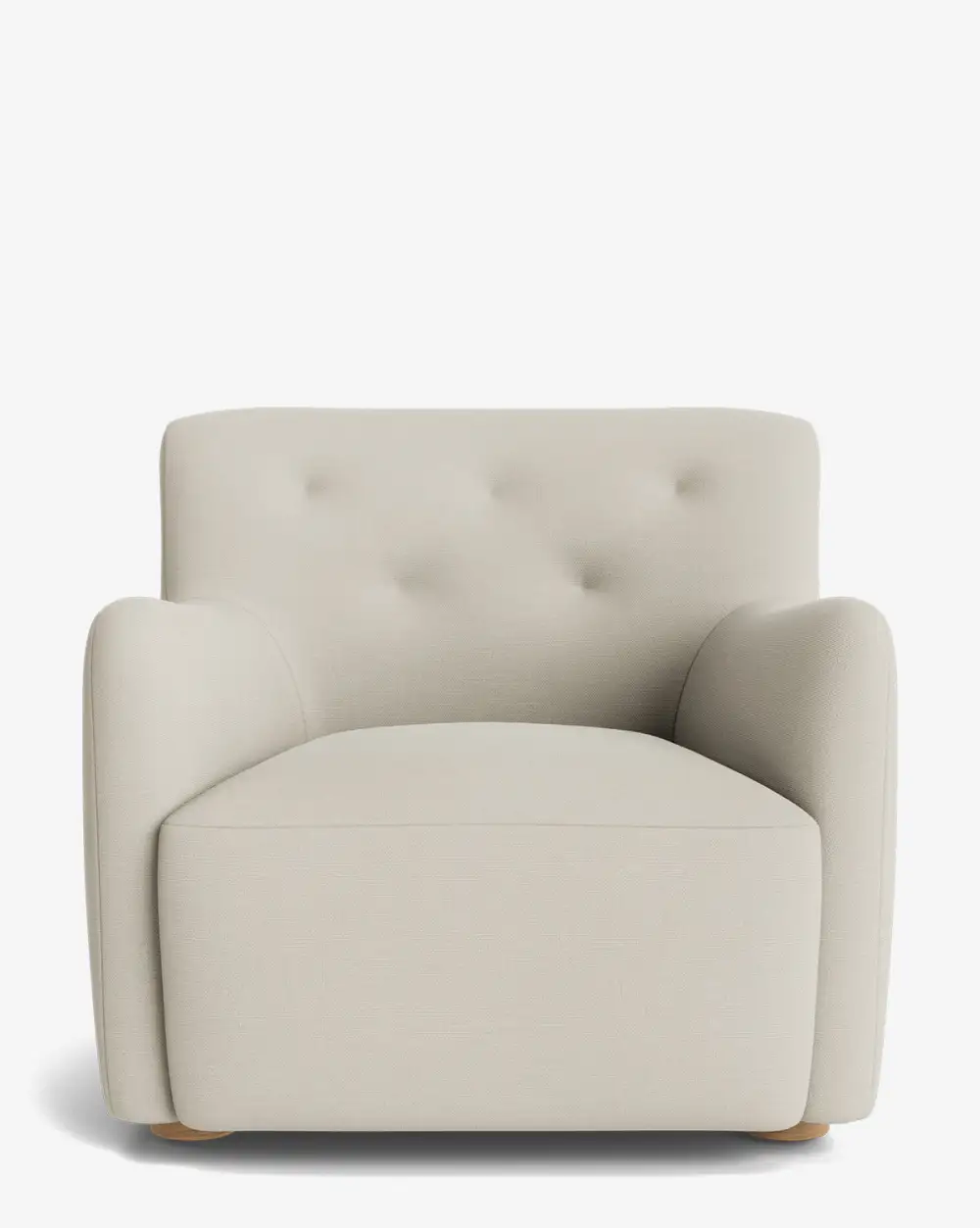 Tufted Oak Lounge Chair