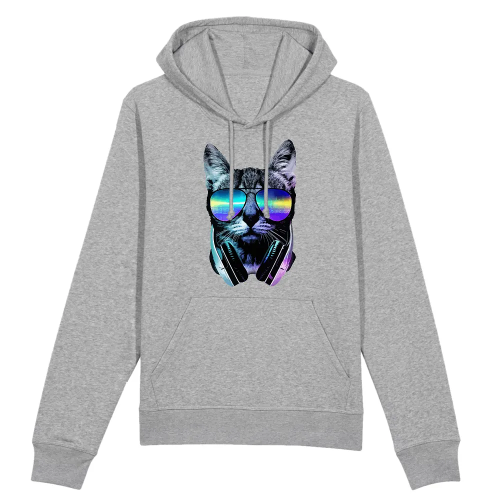 Laidback Cat Graphic Pullover Hoodie