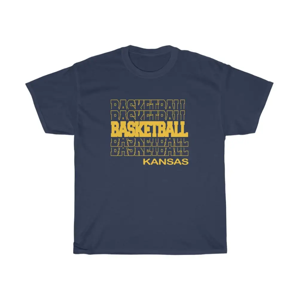 Basketball Kansas in Modern Stacked Lettering