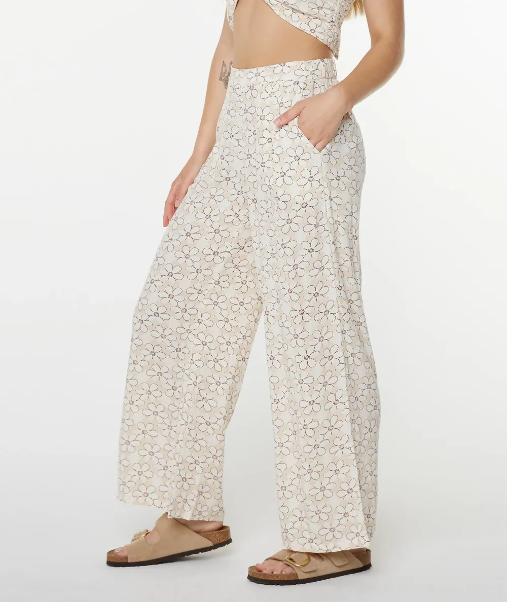 Floral Print Casual Wide-Leg Pants
