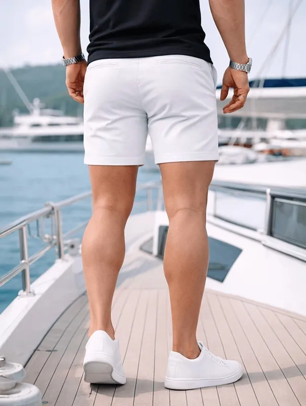 White Relaxed Fit Shorts