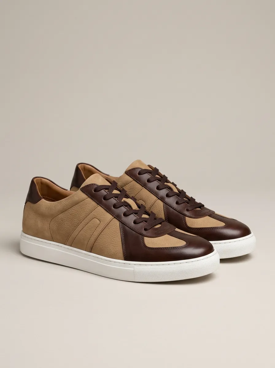 Men's Leather Suede Casual Sneakers