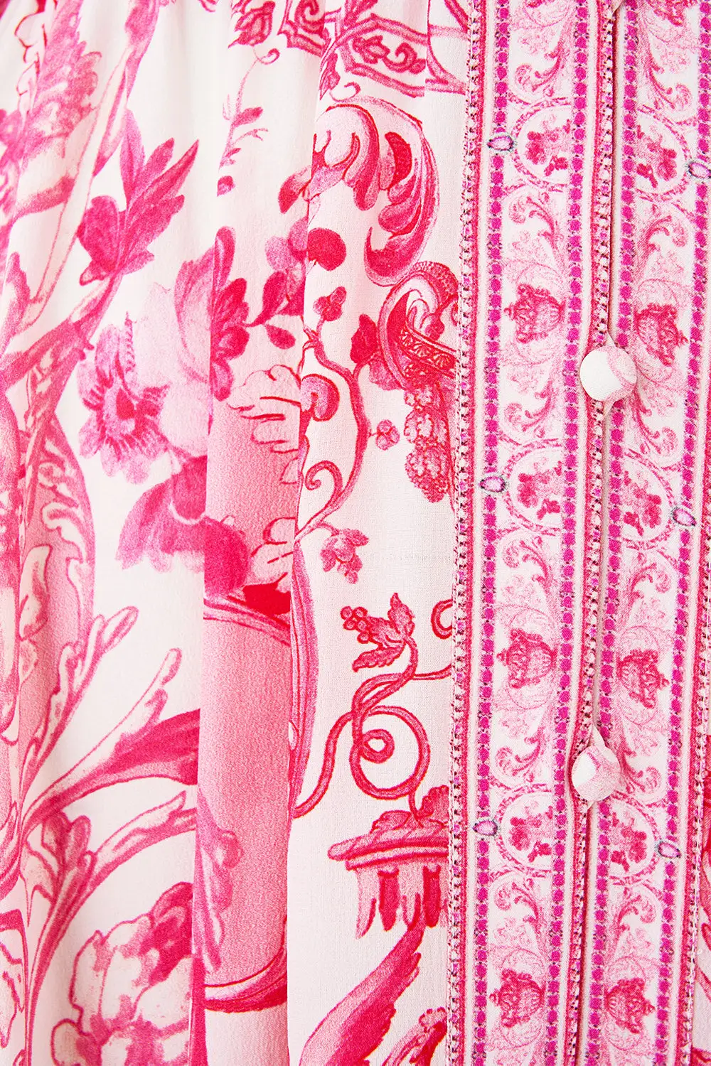 Printed Wide Sleeve Dress with Shirring Detail