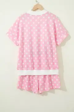 Refined Refined Polka-Dot Top and Shorts Matching Set