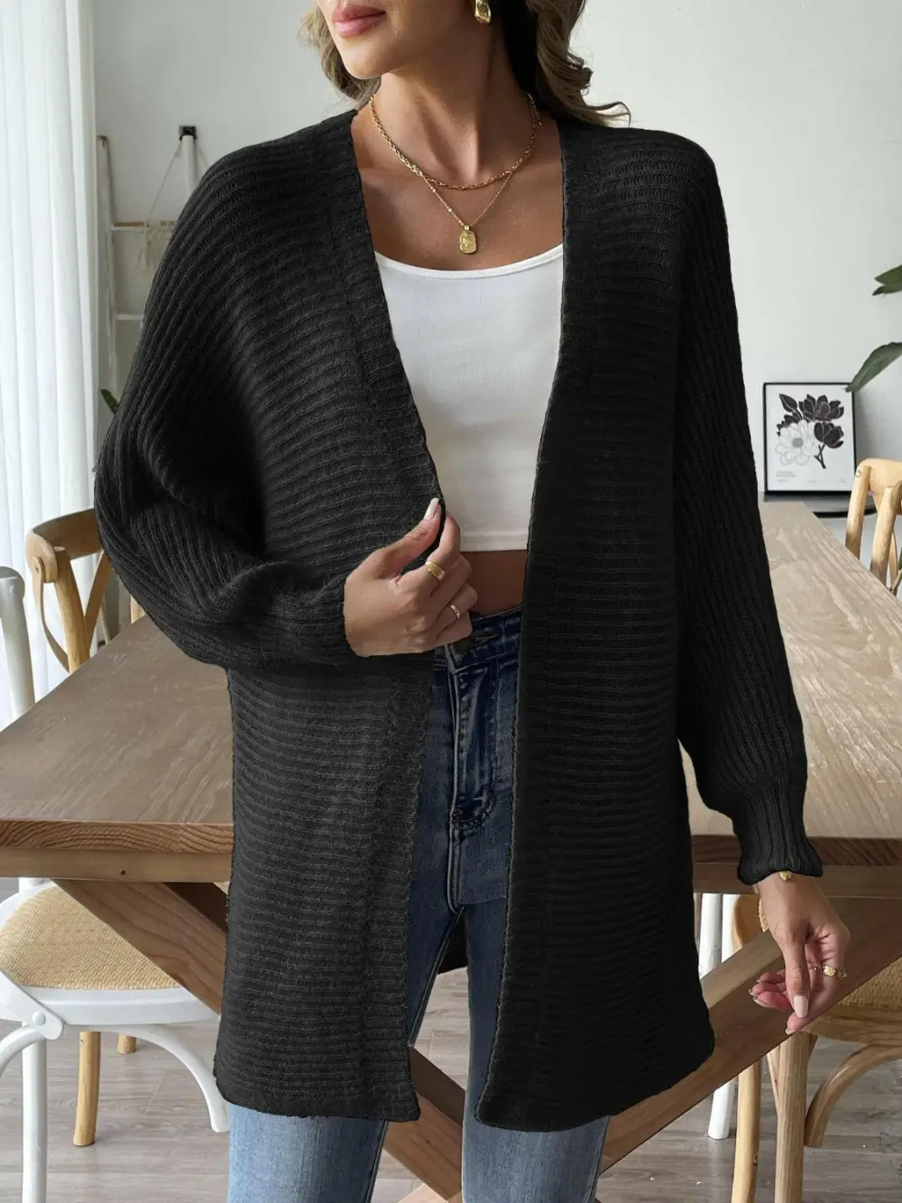 Modern Open Front Modern Cardigan
