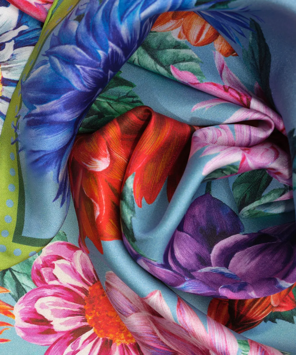 Floral Casual Style Silk Bandana