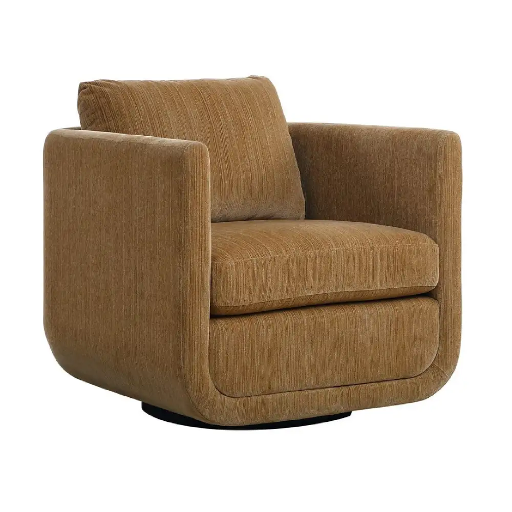 Chenille Rounded Swivel Chair