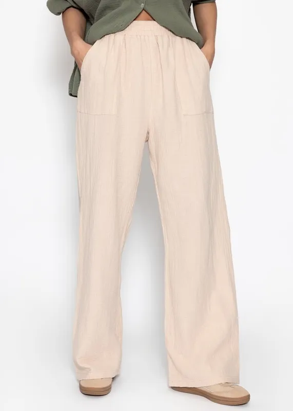 Beige Muslin Everyday Pants