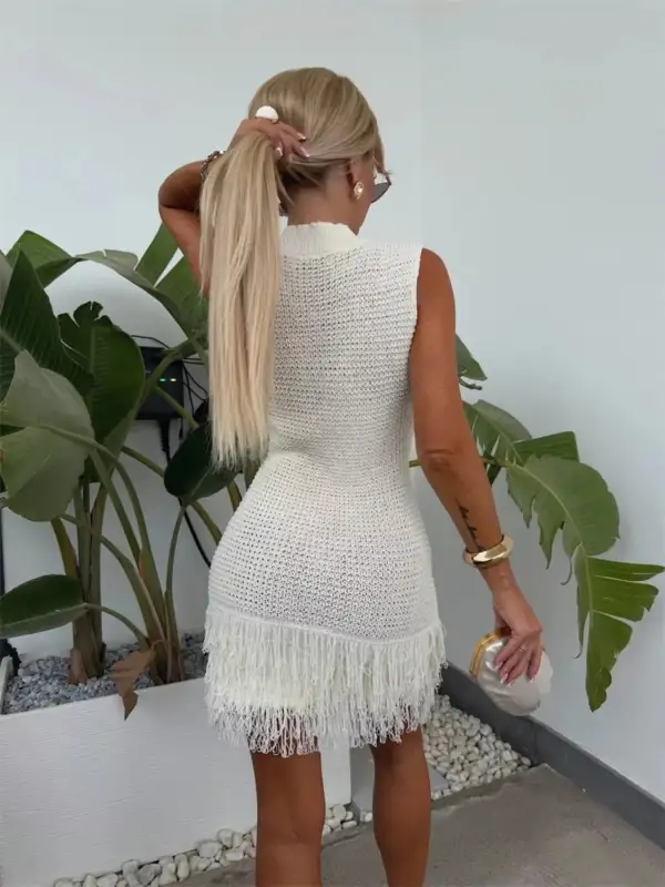 Sweater Round-Neck Casual Dress