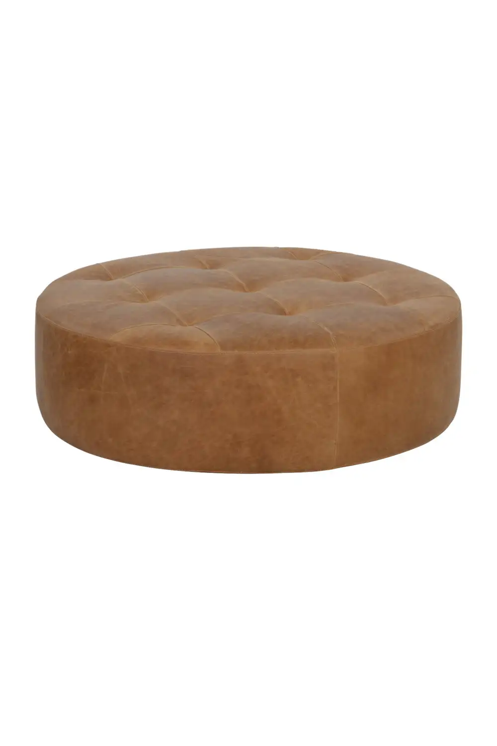 Leather Round Ottoman