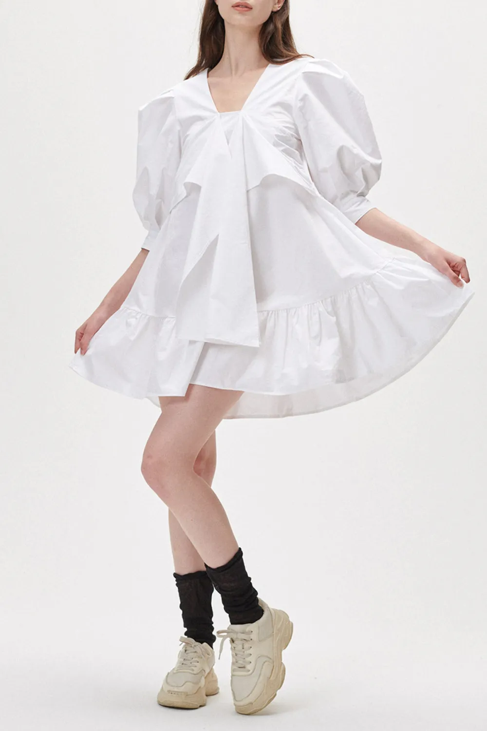 Puff Sleeve Mini Dress