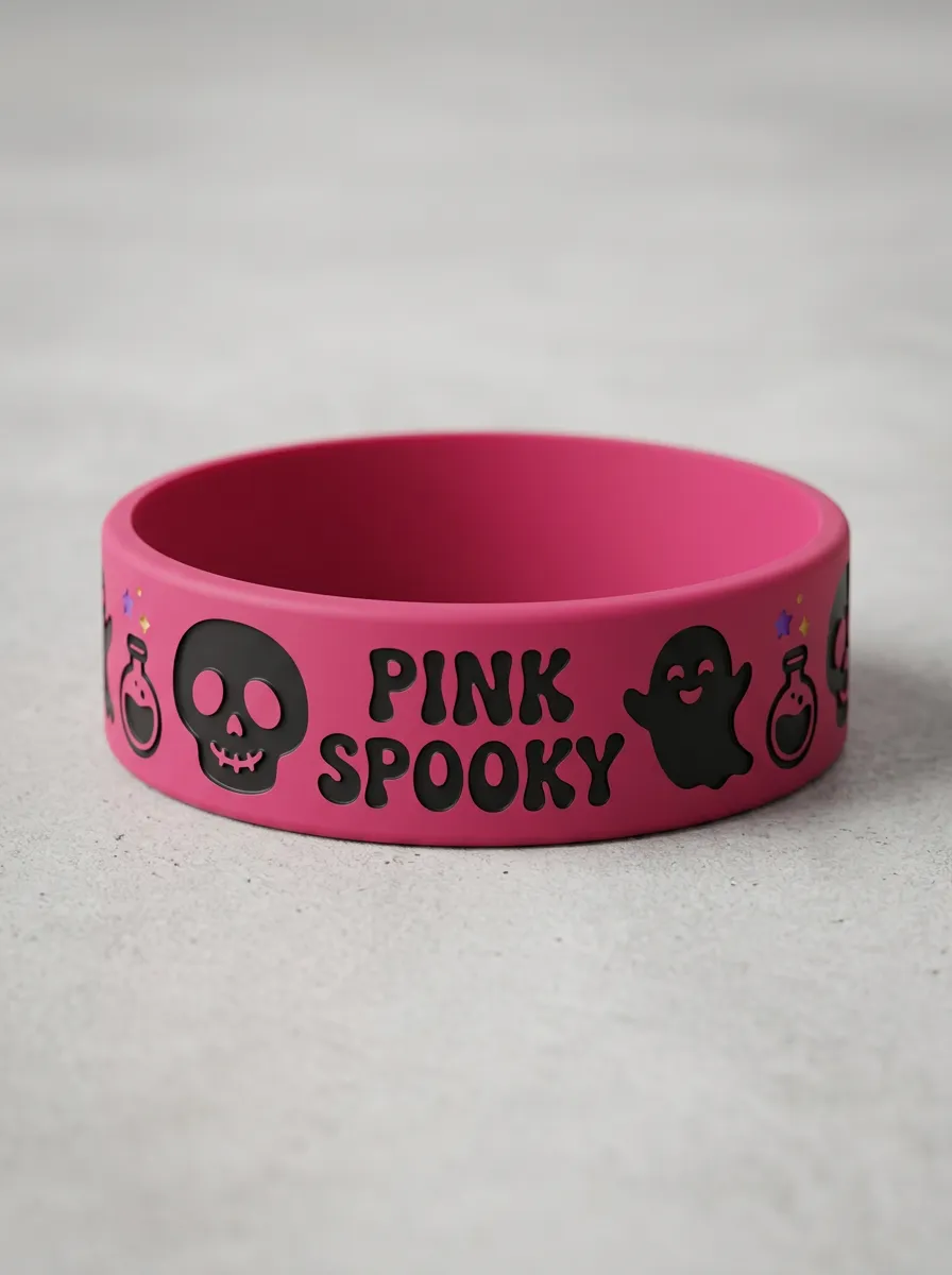 Ghost Skull Spooky Halloween Graphic Wristband