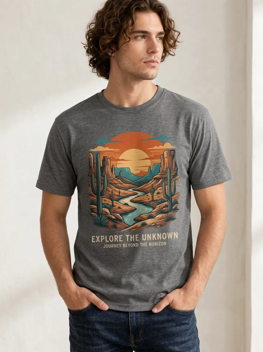 Men's Cactus Exploration Graphic T-Shirt
