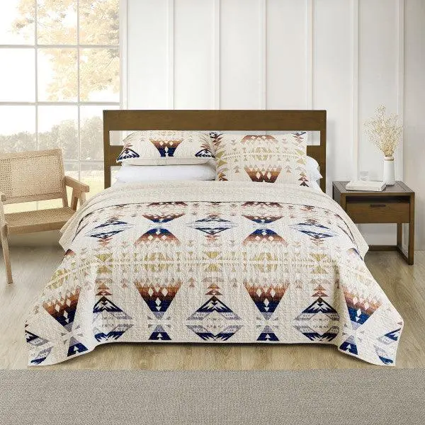 Traditional Quilted Diamond Quilt Set