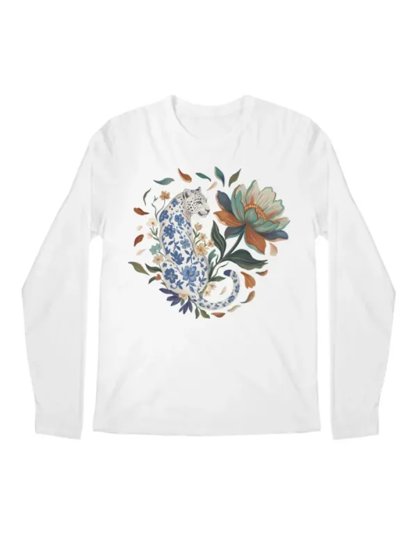 Watercolor Floral Leopard Graphic Tee