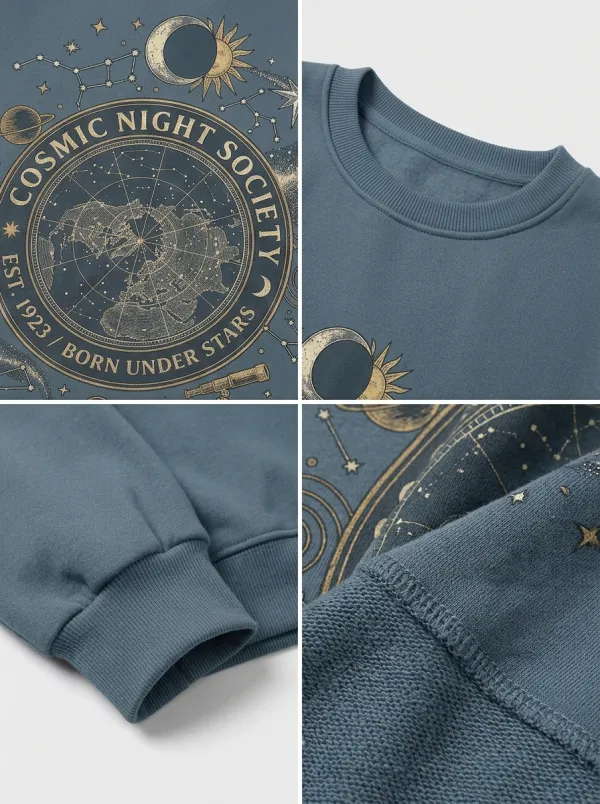 Women's Cosmic Night Society Celestial Map Printed T-shirt