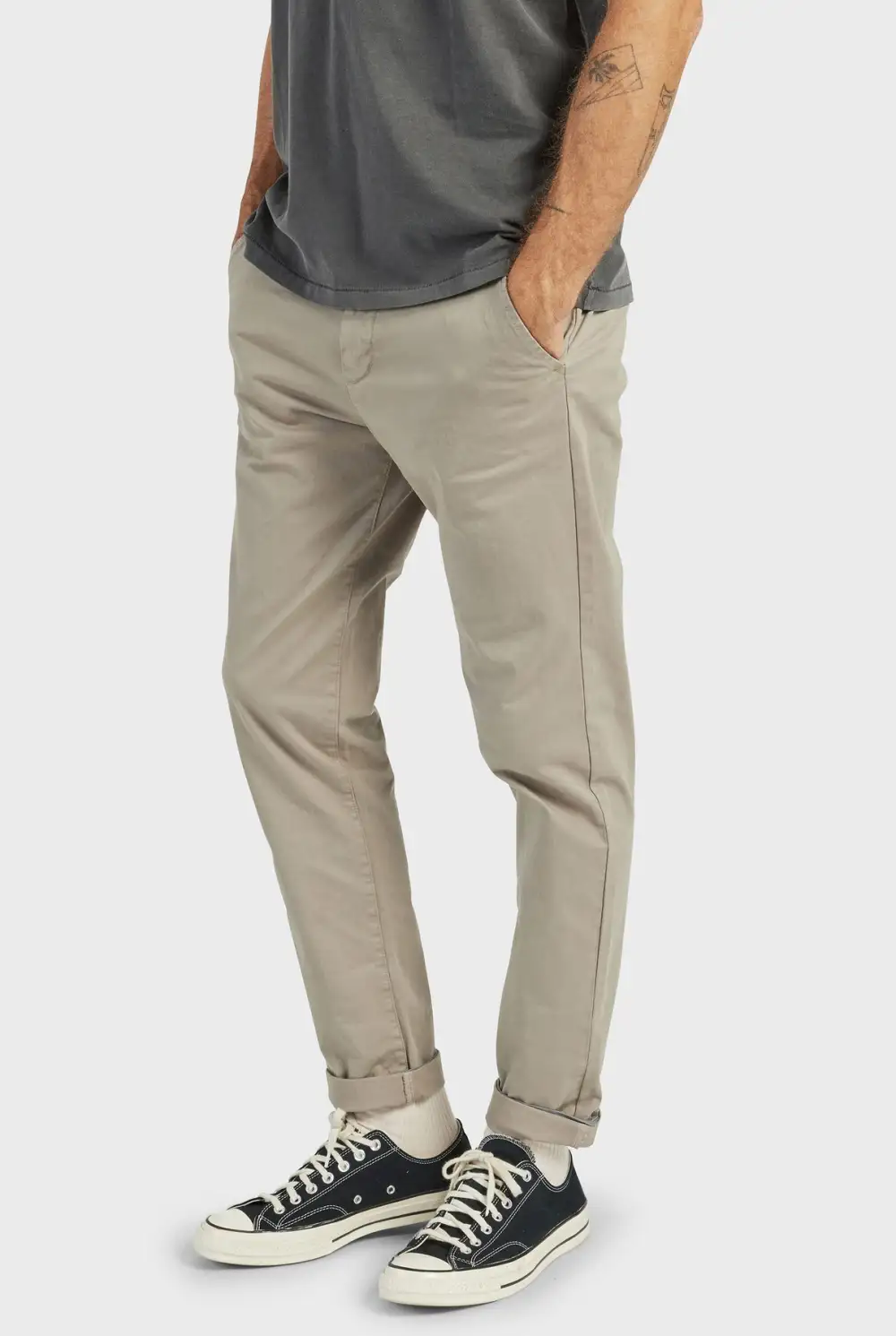 Slim Fit Stretch Cotton Blend Chino Trousers