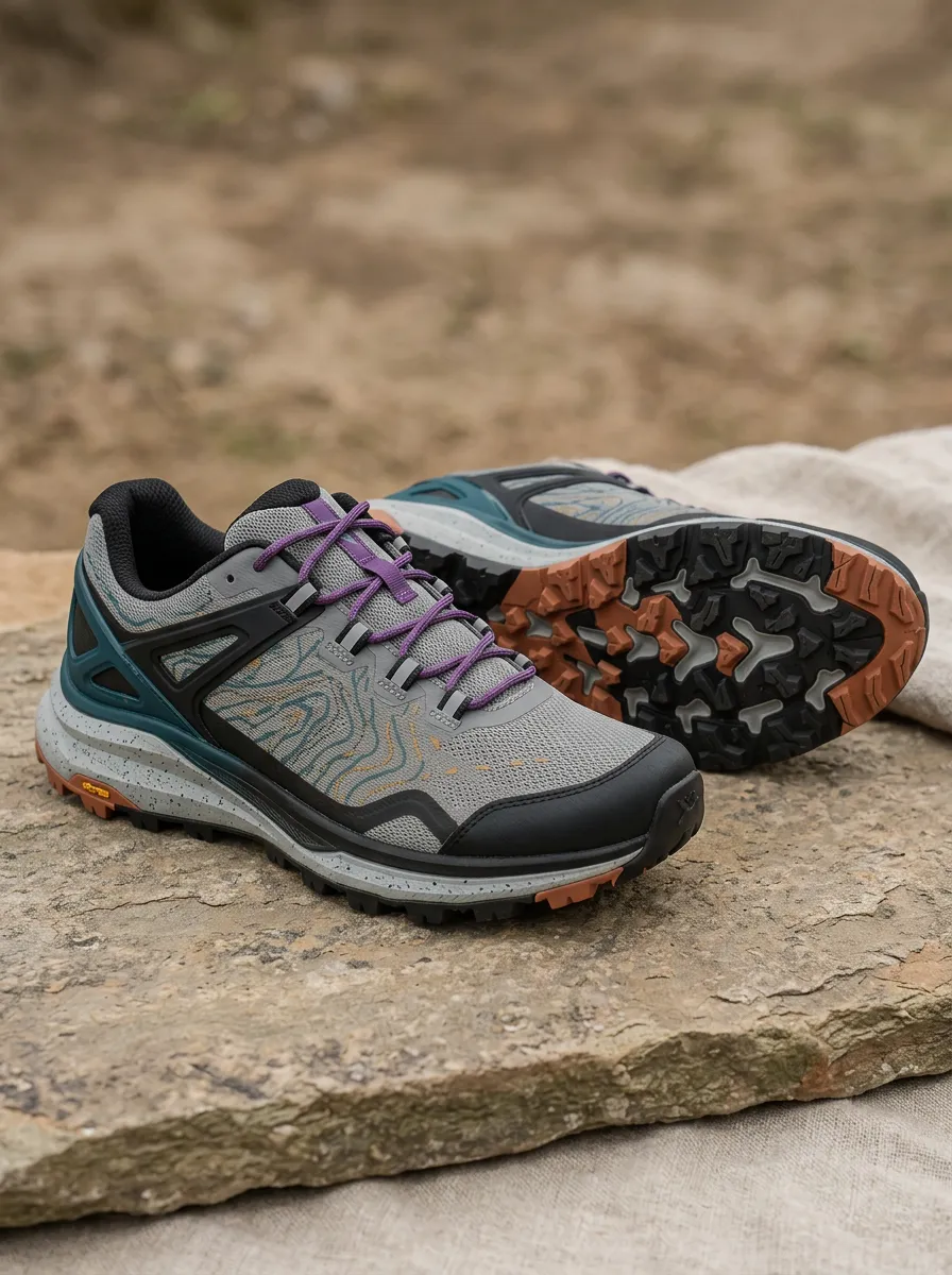 Women's Flex Hiking Lover Topographic Map Printed Sneakers