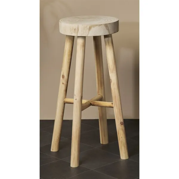 Natural Wood Tall Stool