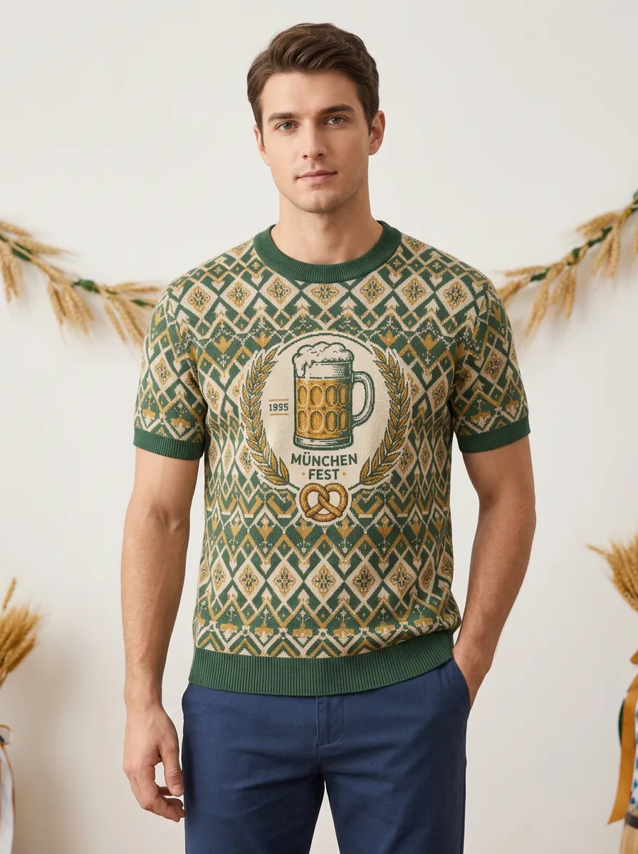 Relaxed Patterned Knit Casual Top
