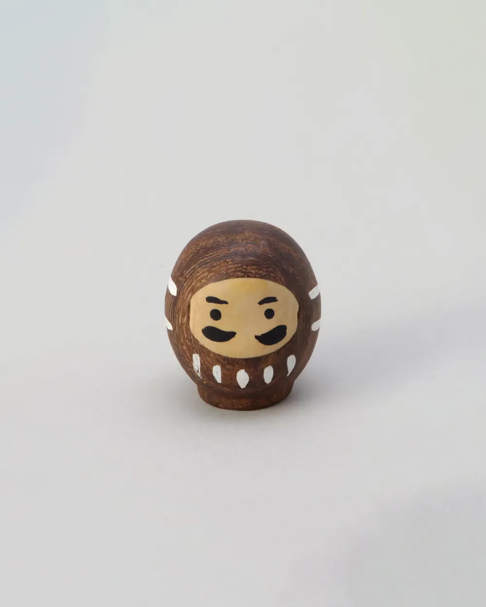 Natural Grain Wooden Daruma Ornament