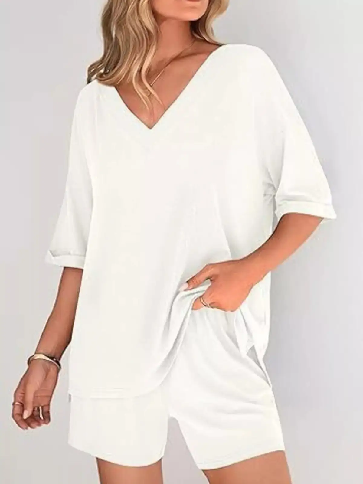 Classic Relaxed Everyday Top and Shorts Matching Set