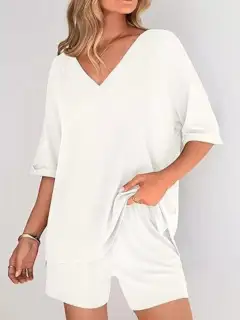 Classic Relaxed Everyday Top and Shorts Matching Set