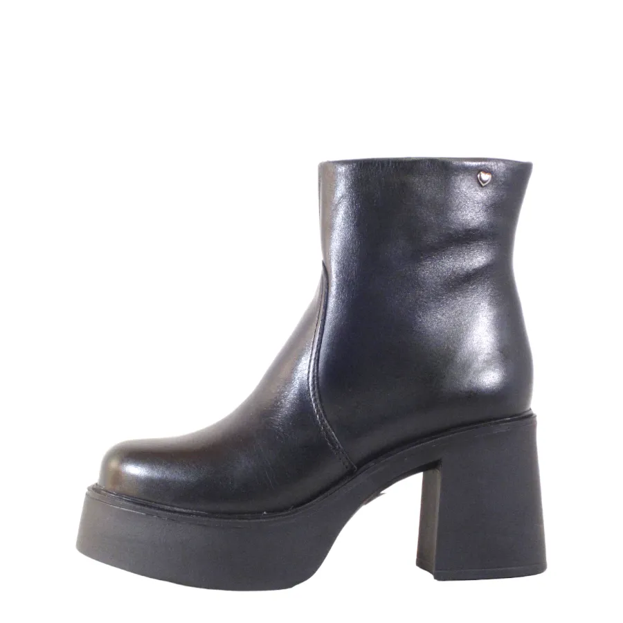 Leather Platform Zip Ankle Boots
