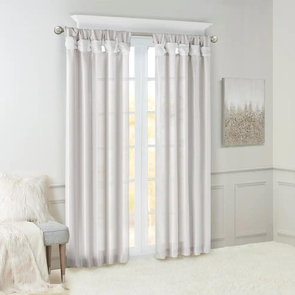Timeless Faux Silk Twist-Tab Curtain Panel