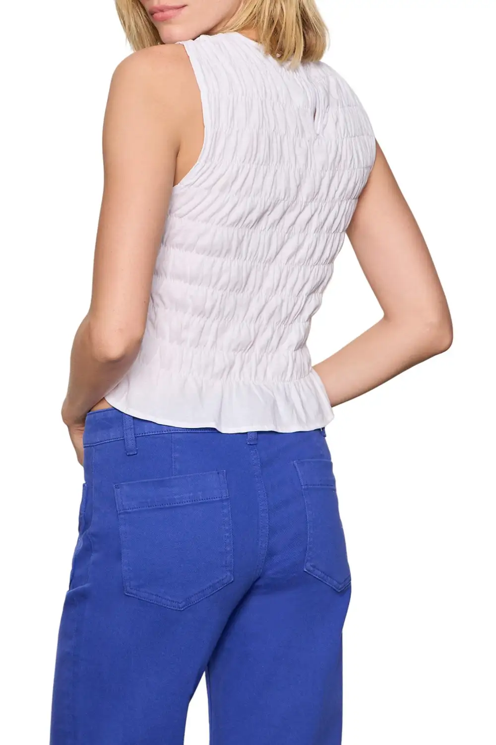Ruffle Peplum Smocked Tank Top