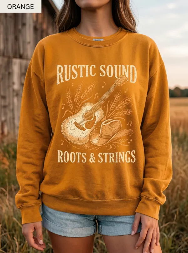 Guitar Country Music Crewneck Sweatshirt