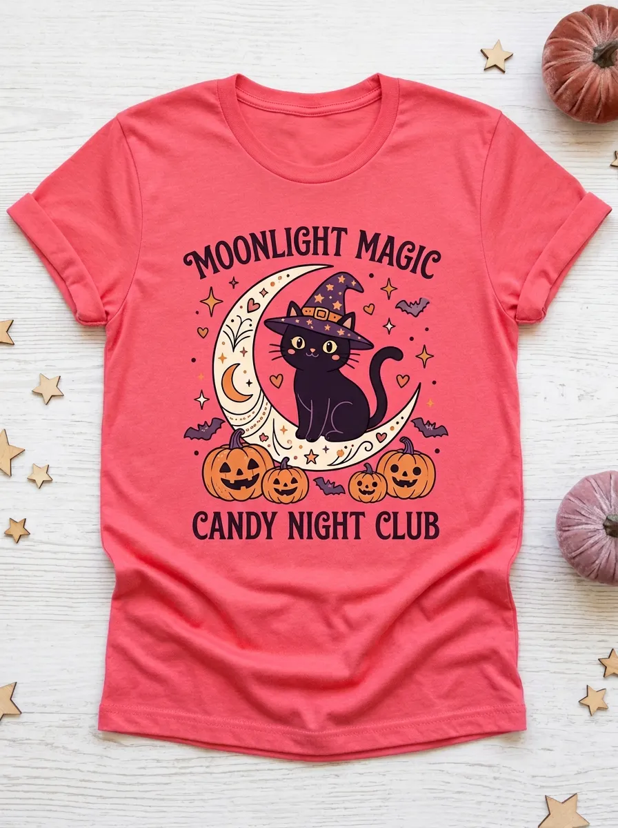 Pumpkin Witch Halloween Graphic T-Shirt