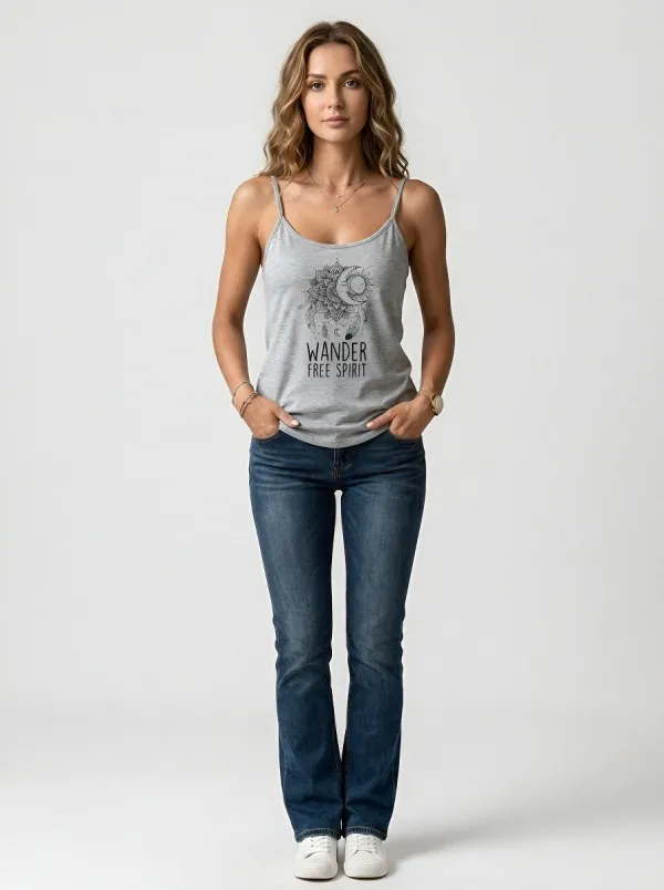 Women's Floral Soul Wildflower Watercolor Printed Tank Top